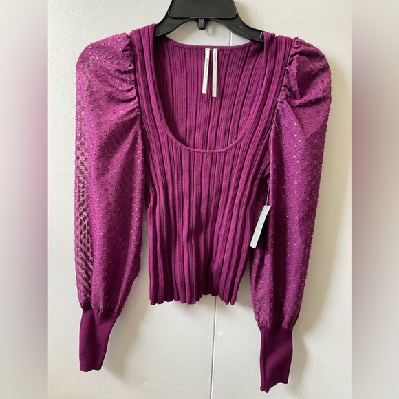 NWT Anthropologie Plum/Purple Long sleeve Sweater - Picture 6 of 14
